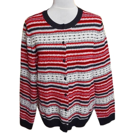 Talbots Fair Isle Lambswool Blend Cardigan SweaterI - Picture 1 of 5